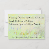 Kunstklassen Dames Luncheon Garden Tea's Kaart (Achterkant)