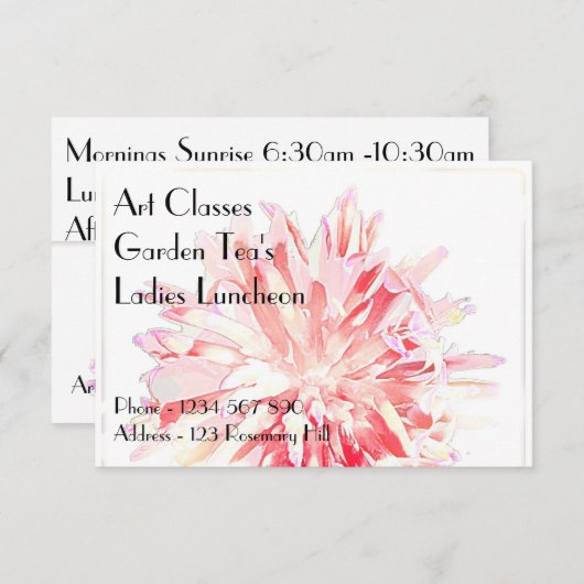 Kunstklassen Dames Luncheon Garden Tea's uitnodigi Kaart (Voorkant / Achterkant)