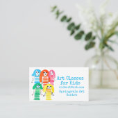Kunstklassen voor kinderen en regenboogmensen visitekaartje (Staand voorkant)