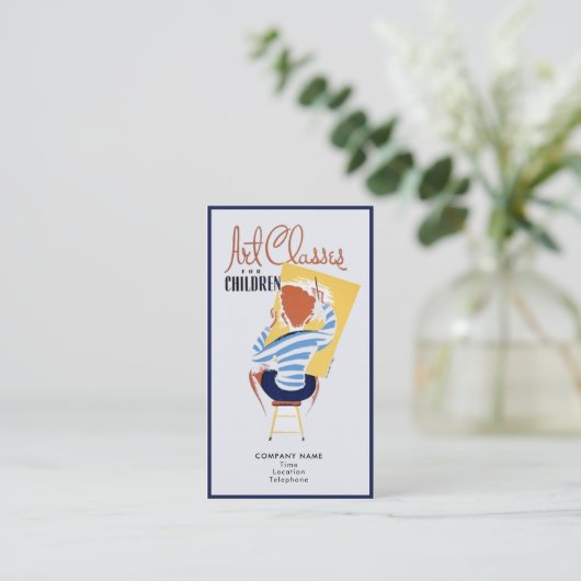 Kunstklassen voor kinderen  repromo visitekaartje (Staand voorkant)