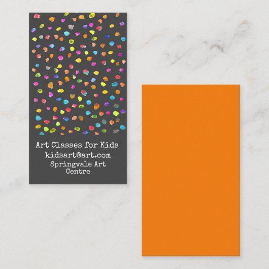 Kunstklassen voor kinderen visitekaartje (Voorkant / Achterkant)