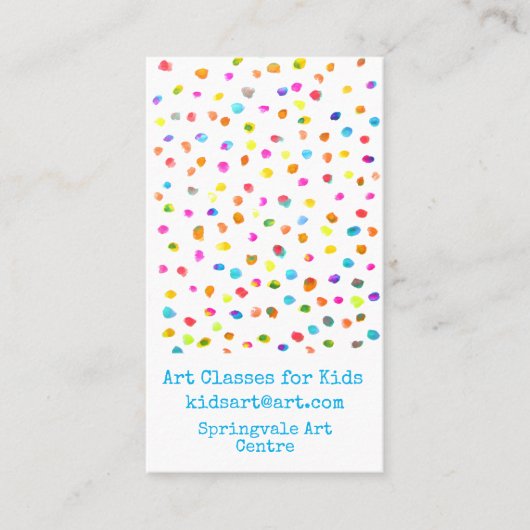 Kunstklassen voor kinderen visitekaartje (Voorkant)