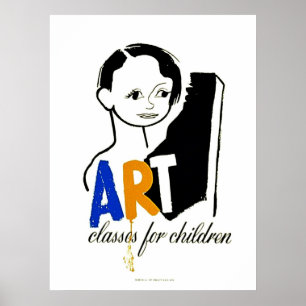 Kunstklassen voor kinderen - WPA-Poster met kind Poster