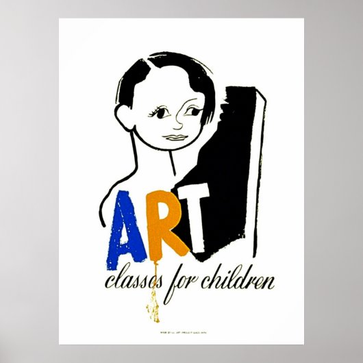 Kunstklassen voor kinderen - WPA-Poster met kind Poster (Voorkant)