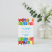 Kunstklassen voor verfactiviteiten voor kinderen visitekaartje (Staand voorkant)