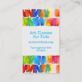 Kunstklassen voor verfactiviteiten voor kinderen visitekaartje (Voorkant)
