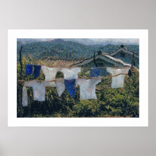 Kunstkleding voor wasgoed, online hangen poster (Voorkant)