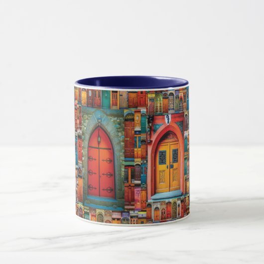  kunstklep Oranje blauw rood Mok (Midden)