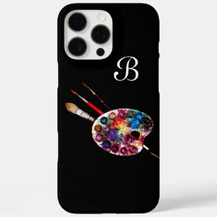 KUNSTKLEUR PALETTE EN BRUSHT MONOGRAM Black iPhone 16 Pro Max Hoesje