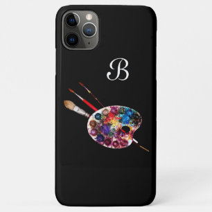 KUNSTKLEUR PALETTE EN BRUSHT MONOGRAM Black iPhone 11 Pro Max Hoesje