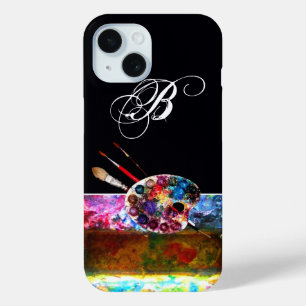 KUNSTKLEUR PALETTE EN BRUSHT MONOGRAM Black iPhone 15 Case
