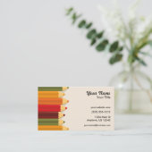 Kunstkleurige pennen visitekaartje (Staand voorkant)