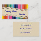 Kunstkleurige pennen visitekaartje (Voorkant / Achterkant)