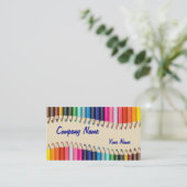 Kunstkleurige pennen visitekaartje (Staand voorkant)
