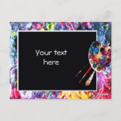 KUNSTKLEURPALETTE EN BRUSHEN BRIEFKAART (Achterkant)