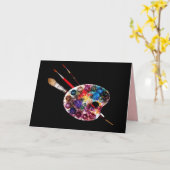 KUNSTKLEURPALETTE EN BRUSHEN KAART (Gele Bloem)