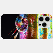 KUNSTKLEURPALETTE EN BRUSHEN, zwart Case-Mate iPhone Case (Achterkant (horizontaal))