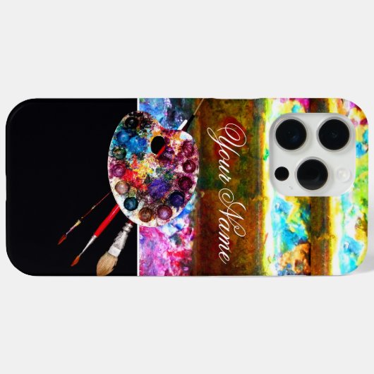 KUNSTKLEURPALETTE EN BRUSHEN, zwart Case-Mate iPhone Case (Achterkant (horizontaal))