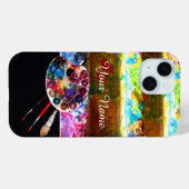 KUNSTKLEURPALETTE EN BRUSHEN, zwart Case-Mate iPhone Case (Achterkant (horizontaal))