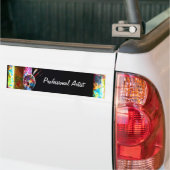 KUNSTKLEURPALETTE EN BRUSHUIZEN IN ZWART BUMPERSTICKER (Op Truck)