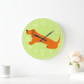 Kunstklok: John Dyer Sausage Dog Limoen Grote Klok (Huis)