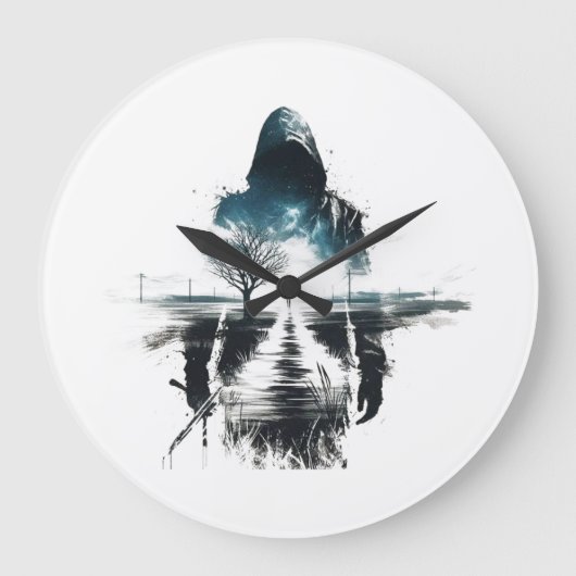 Kunstklok Schaduw Wandelaar Grote Klok (Voorkant)
