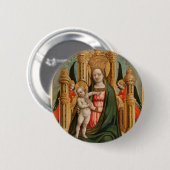 Kunstknop "De maagd en het kind" Ronde Button 5,7 Cm (Voorkant /achterkant)