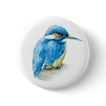 Kunstknop Kingfisher Waterverf/badge