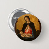 Kunstknop Madonna & Child Ronde Button 5,7 Cm (Voorkant /achterkant)