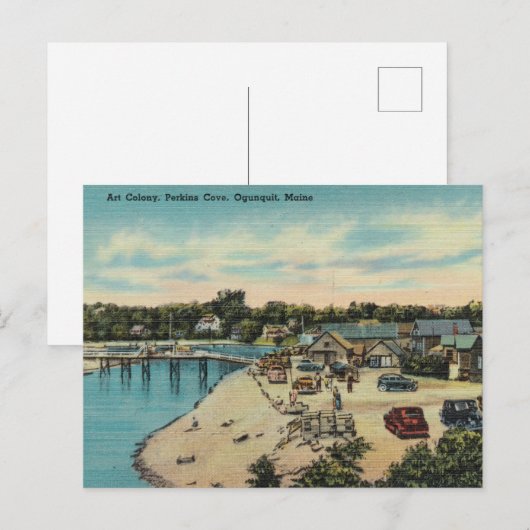 Kunstkolonie in Perkins Cove, Ogunquit, Maine Briefkaart (Voorkant / Achterkant)