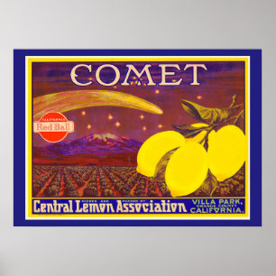 kunstkomeet Merk Lemon Label Kitchen Art Poster