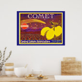  kunstkomeet Merk Lemon Label Kitchen Art Poster (Keuken)