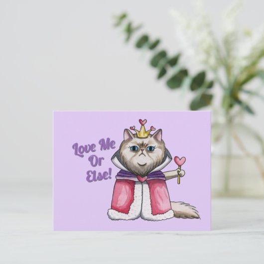 Kunstkoningin Perzische Kattenillustratie Briefkaart (Staand voorkant)