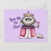 Kunstkoningin Perzische Kattenillustratie Briefkaart (Voorkant)