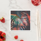 Kunstkoraal en Blauwgroen palmbladeren ontkoppelen Servet (Insitu)