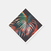 Kunstkoraal en Blauwgroen palmbladeren ontkoppelen Servet (Hoek)