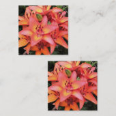 Kunstkoraal met gekleurde tuinlilies notitiekaartje (Voorkant / Achterkant)