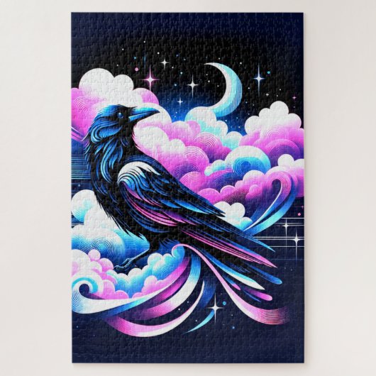 Kunstkraai ontwerp legpuzzel (Verticaal)