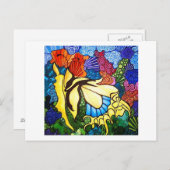 Kunstkuikens op een briefkaart (Abstracte vlinder) (Voorkant / Achterkant)