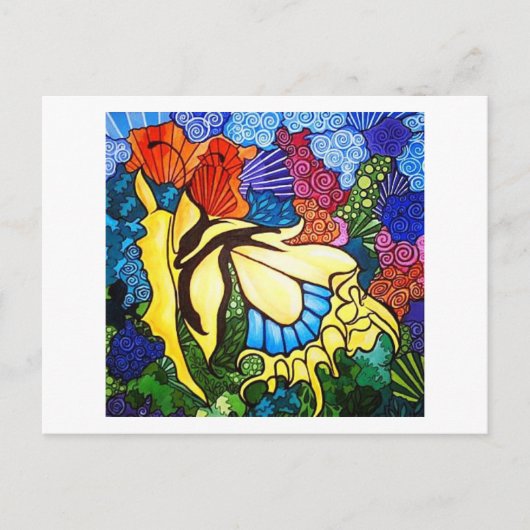 Kunstkuikens op een briefkaart (Abstracte vlinder) (Voorkant)