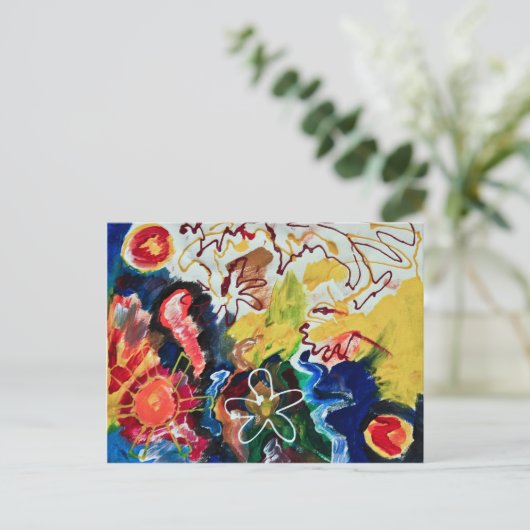 Kunstkunst, abstracte bohemen briefkaart (Staand voorkant)