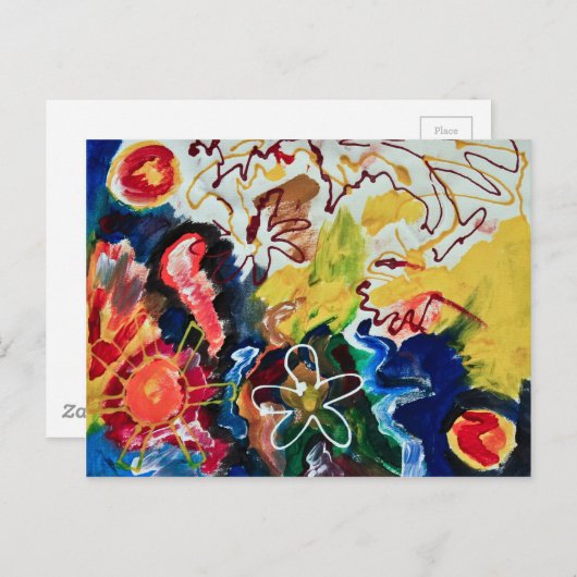 Kunstkunst, abstracte bohemen briefkaart (Voorkant / Achterkant)