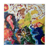 Kunstkunst, abstracte bohemen tegeltje (Voorkant)