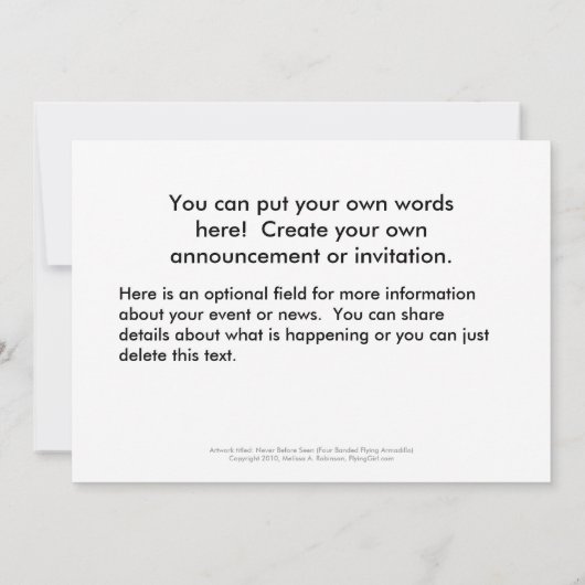 Kunstkunst in het schilderij van Armadillo Kaart (Achterkant)