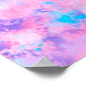 Kunstkunst in kunstmatig roze blauwe Abstracte ver Poster (Hoek)