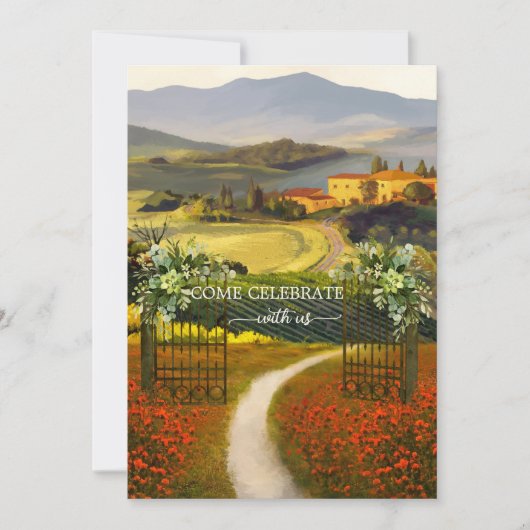 Kunstkunst in Toscaanse Italiaanse bruiloft Kaart (Voorkant)