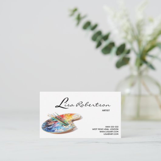 Kunstkunst Kunst Schoolleraar Paletkaart Visitekaartje (Staand voorkant)