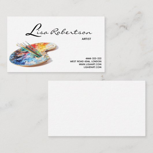 Kunstkunst Kunst Schoolleraar Paletkaart Visitekaartje (Voorkant / Achterkant)