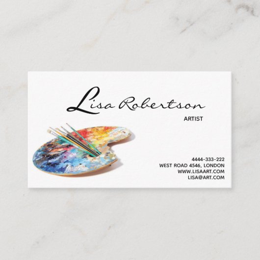 Kunstkunst Kunst Schoolleraar Paletkaart Visitekaartje (Voorkant)