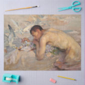 Kunstkunst met  kunstwerken voor mannelijke zeemee tissuepapier (Craft)